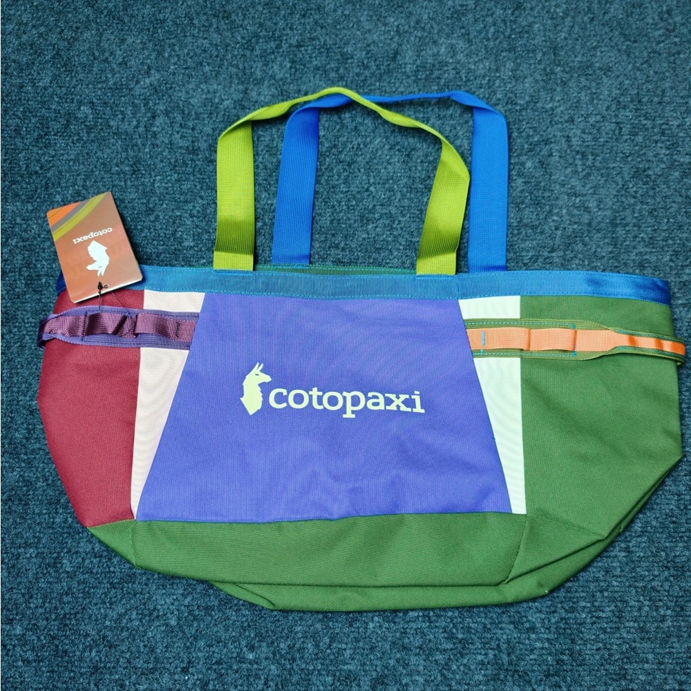 cotopaxi 30L Multicolor Colorblock Tote - Purple, Green & Blue Accents